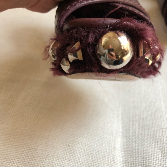 MIU MIU Platform Sandals Platform Studded Faux Shearling US 5 EUC - Picture 11 of 11